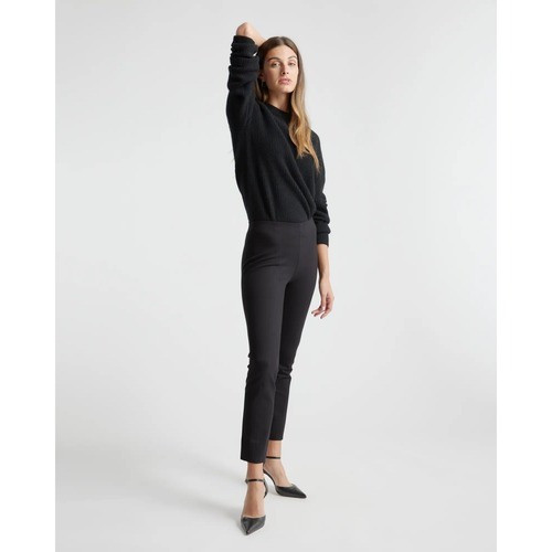 Quince Ultra-Stretch Ponte Pintuck Ankle Pant Black Inseam 27 Small New - View 4