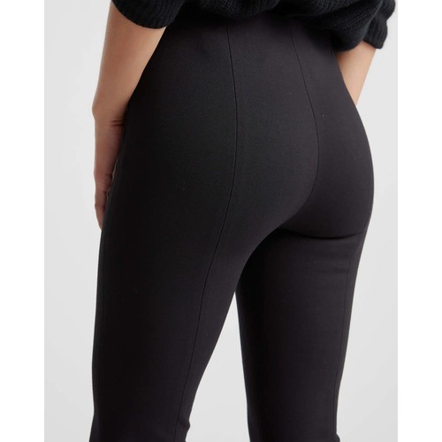 Quince Ultra-Stretch Ponte Pintuck Ankle Pant Black Inseam 27 Small New - View 5