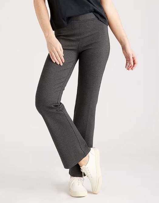 New Quince Ultra-Stretch Ponte Bootcut Pant Petite Charcoal M