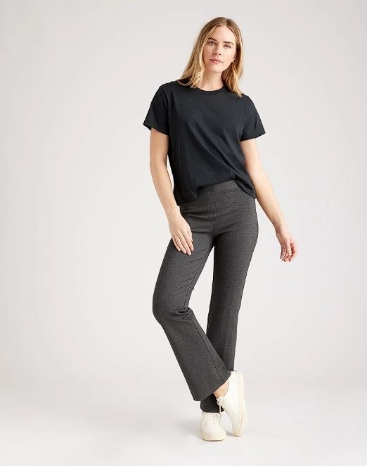 New Quince Ultra-Stretch Ponte Bootcut Pant Petite Charcoal M - View 4
