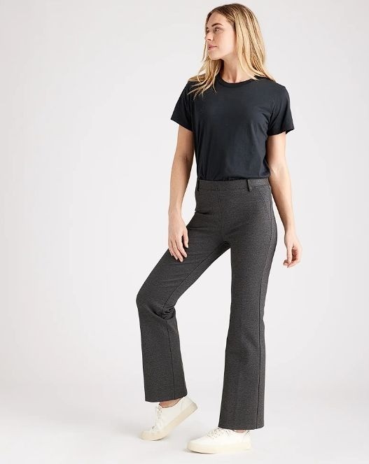 New Quince Ultra-Stretch Ponte Bootcut Pant Petite Charcoal M - View 6