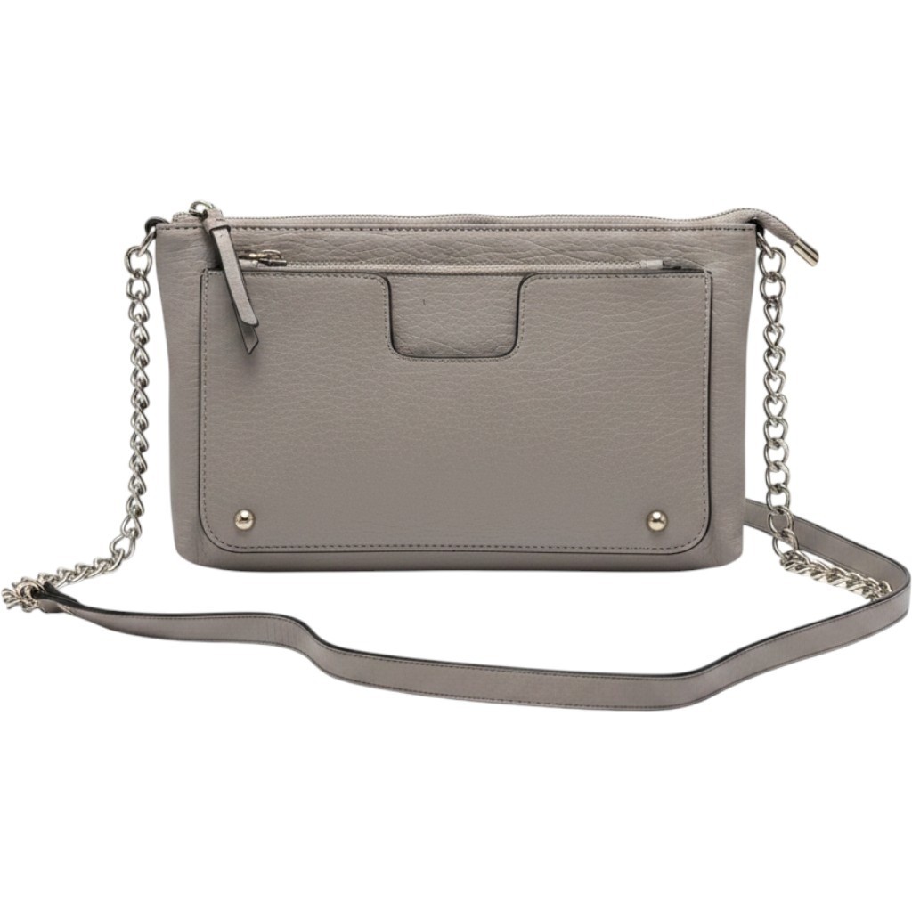 Juicy Couture Gray Faux Leather Crossbody Bag Detachable Pouch Wristlet
