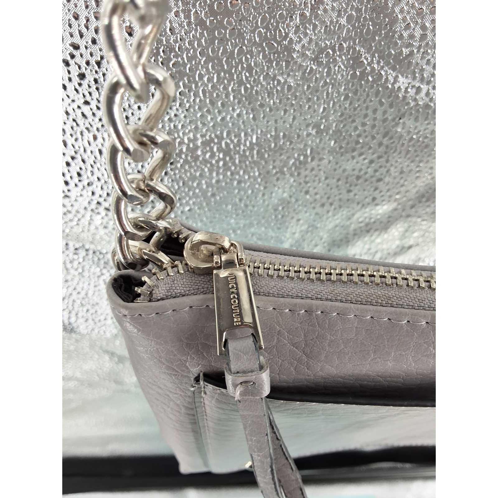 Juicy Couture Gray Faux Leather Crossbody Bag Detachable Pouch Wristlet - View 11