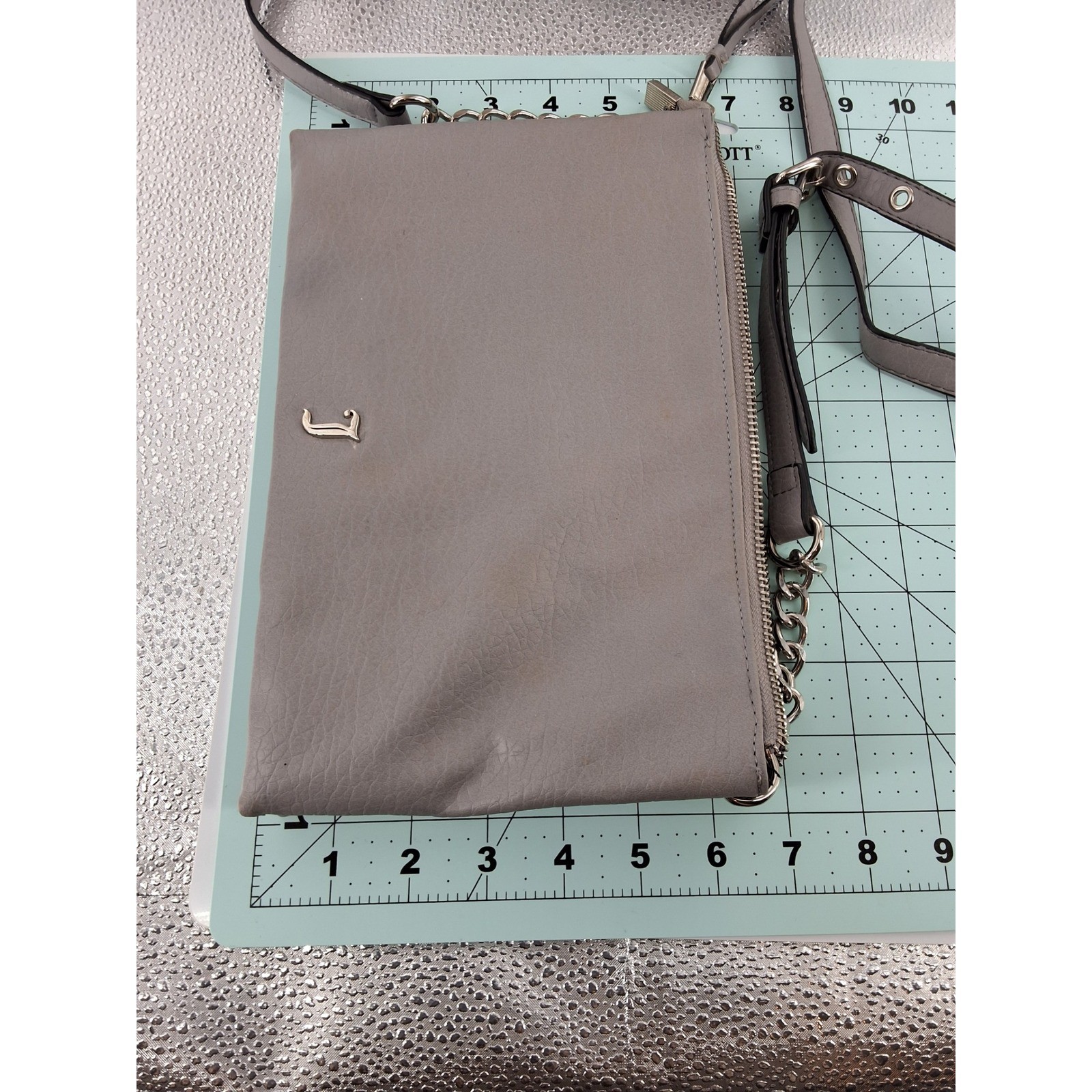 Juicy Couture Gray Faux Leather Crossbody Bag Detachable Pouch Wristlet - View 16