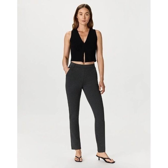 New Quince Ultra-Stretch Ponte Straight Leg Pant Charcoal Medium Inseam 30
