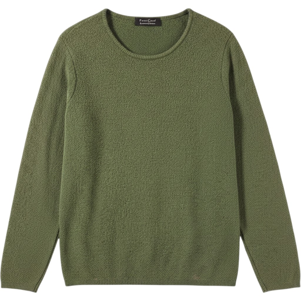 Vtg Peter Carol Olive Green Textured Crew Neck Sweater Plus Size 14