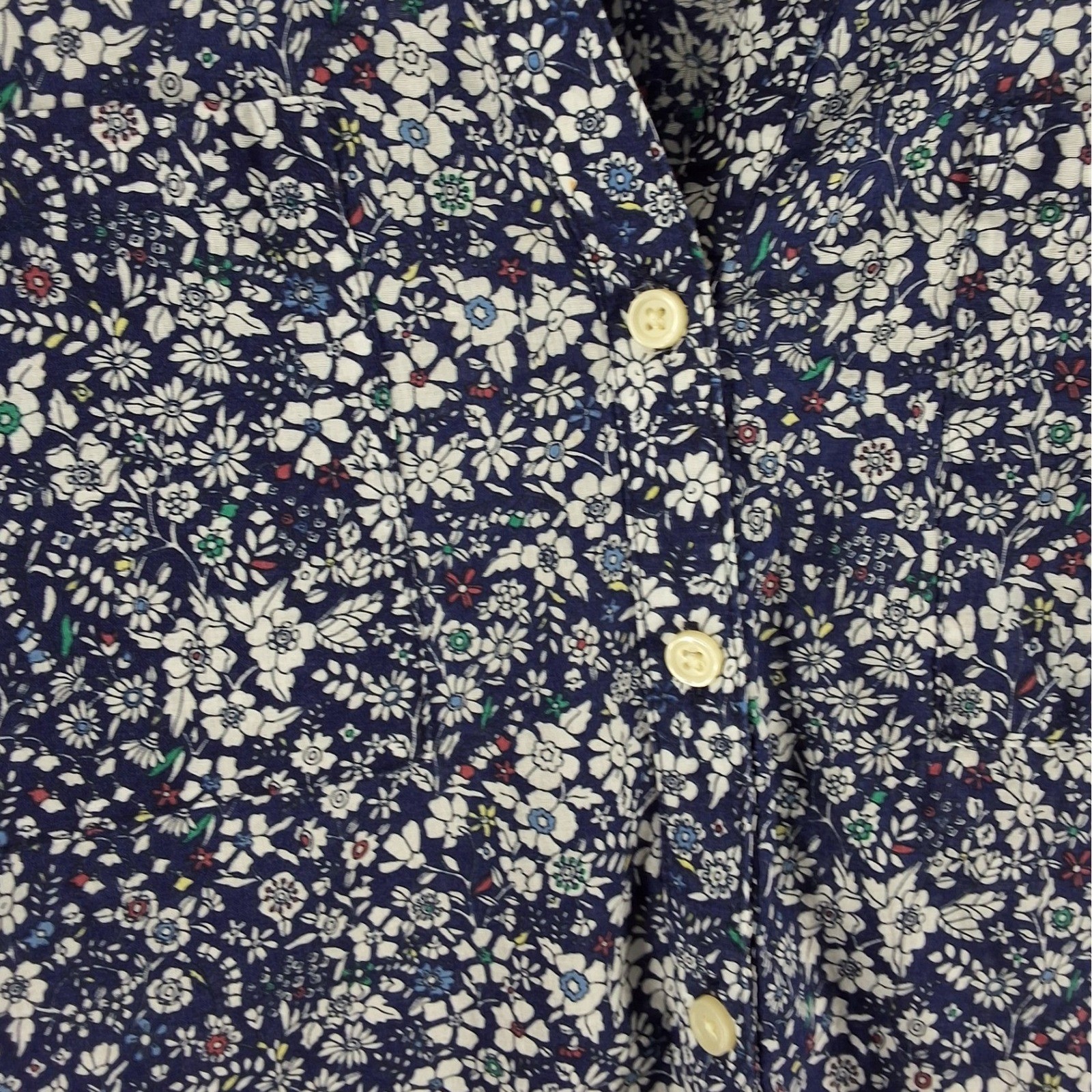 Old Navy Womens Blue Floral Cotton Button Up Blouse Long Sleeve Top Size M - View 6