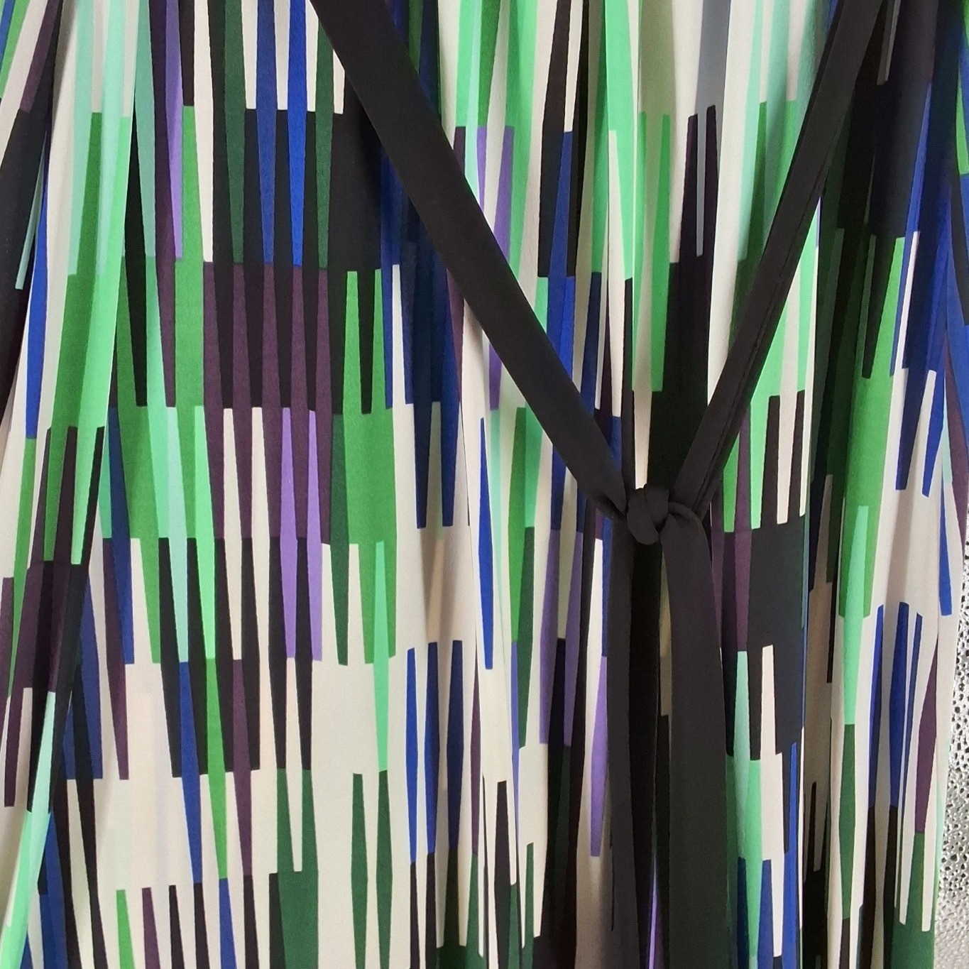 London Style Geometric Print Maxi Dress Green Purple Size 6 - View 4