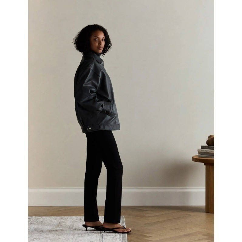 Quince Ultra-Stretch Ponte Straight Leg 4-Pocket Pants Black Small Petite SP 26 - View 3