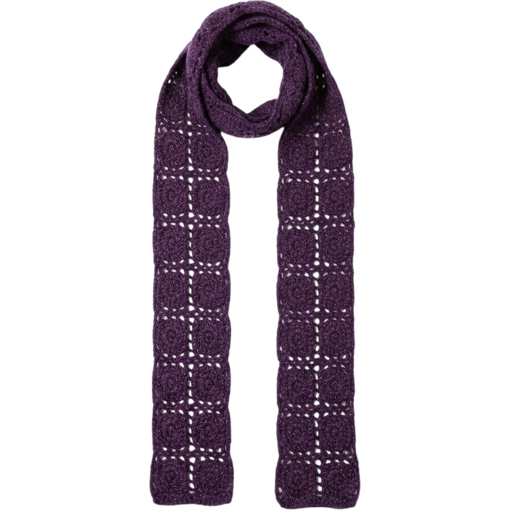 Vintage Metallic Knit Pullover Sweater & Scarf Set Purple Small 4/6