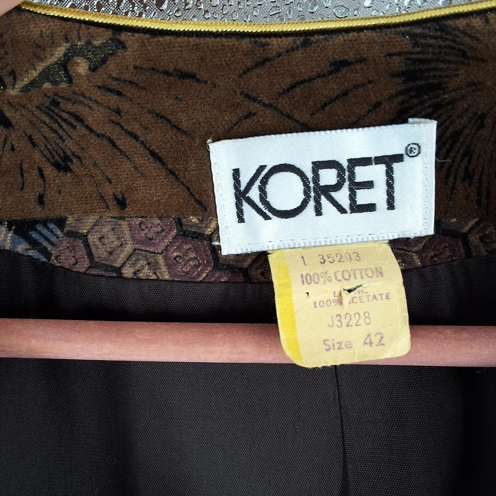 Vintage 80s Koret Patchwork Tapestry Velvet Jacket Open Front Blazer Boho XL 42 - View 3