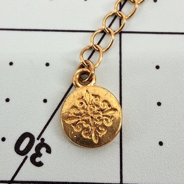 Anne Klein Gold Tone Initial S Curb Chain Bracelet White Enamel Charm Adjustable - View 3