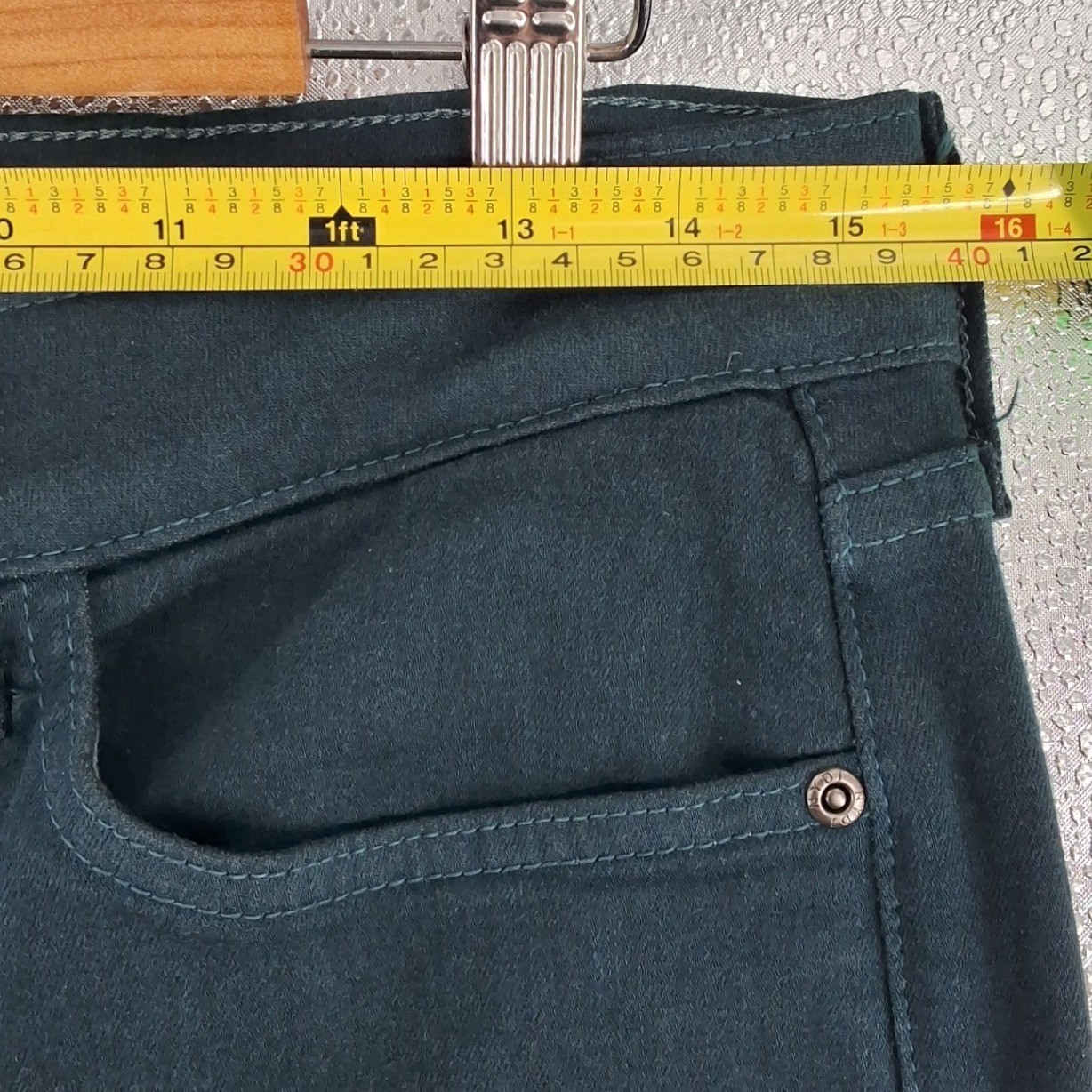 NYDJ Marilyn Straight Leg Pants Teal Green Lift Tuck Stretch Women's Size 10 - View 6