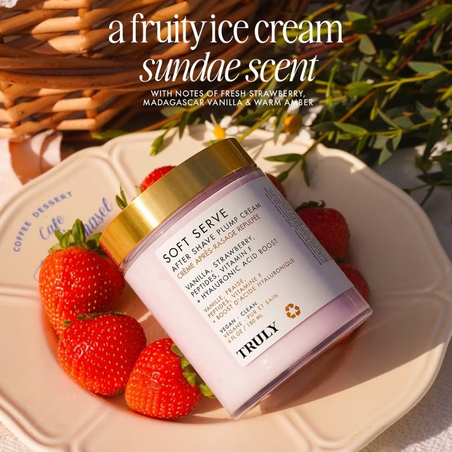 Truly Beauty Soft Serve After Shave Plump Cream 6oz Vanilla Strawberry New - View 5