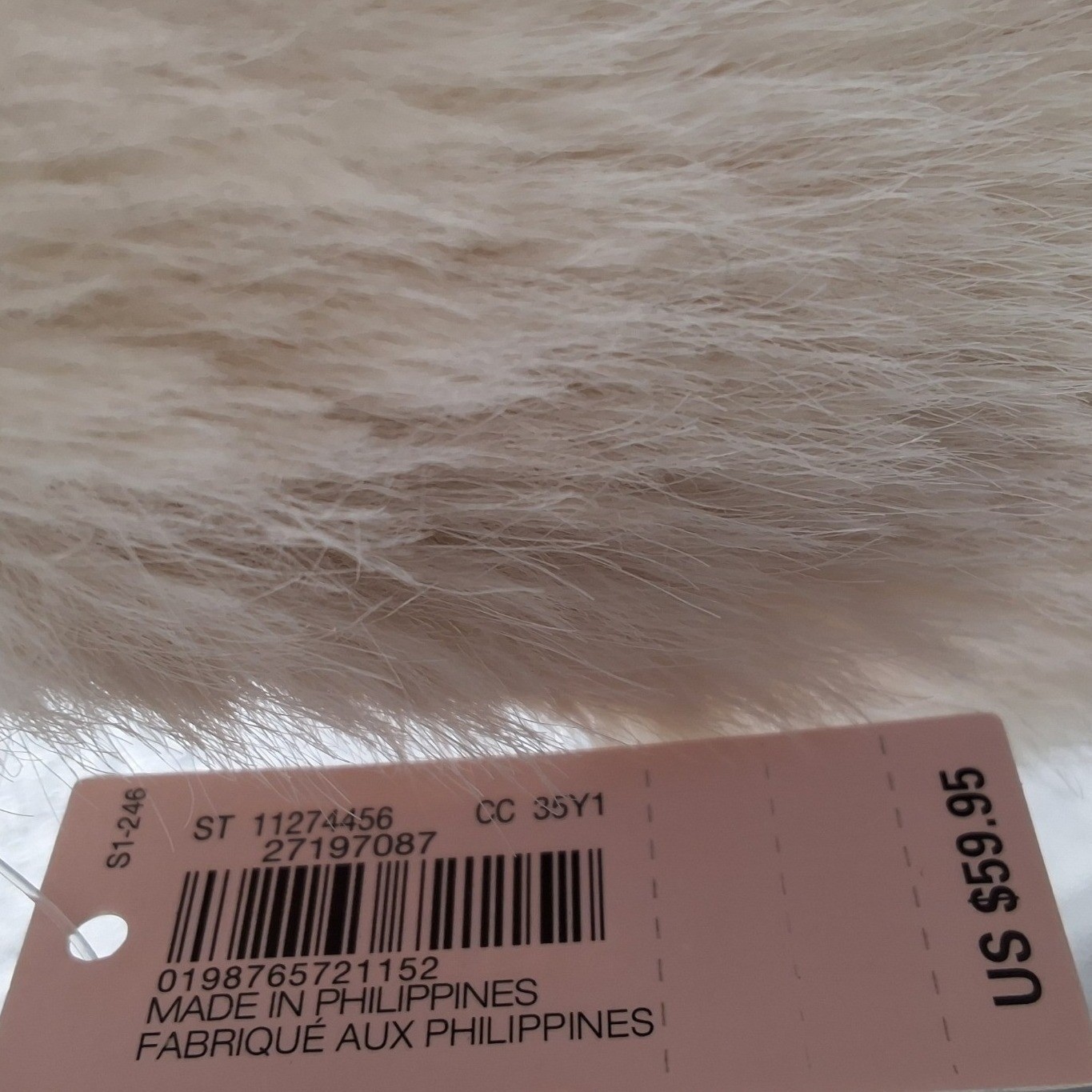 Victoria's Secret NWT White Faux Fur Tote Bag Gold VS Logo - View 4