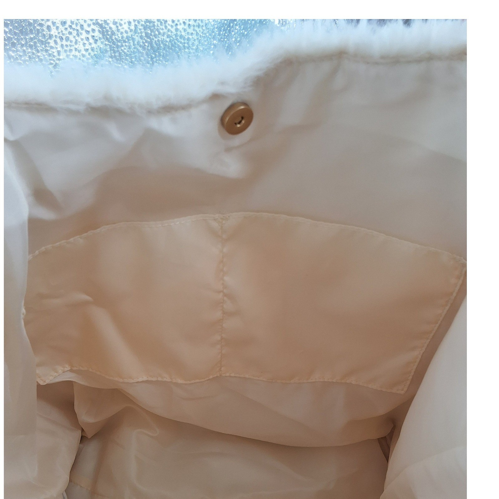 Victoria's Secret NWT White Faux Fur Tote Bag Gold VS Logo - View 7