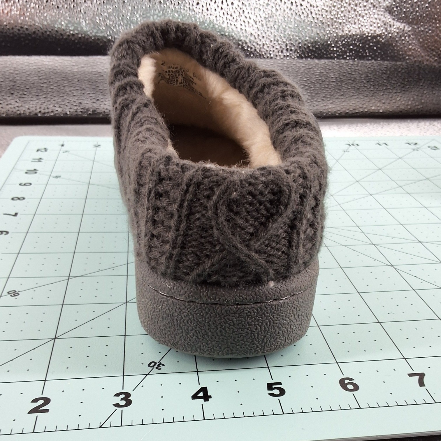 Clarks Willodean Fern Grey Suede Faux Fur Clog Slipper Shoes Women's Size 6M - View 7