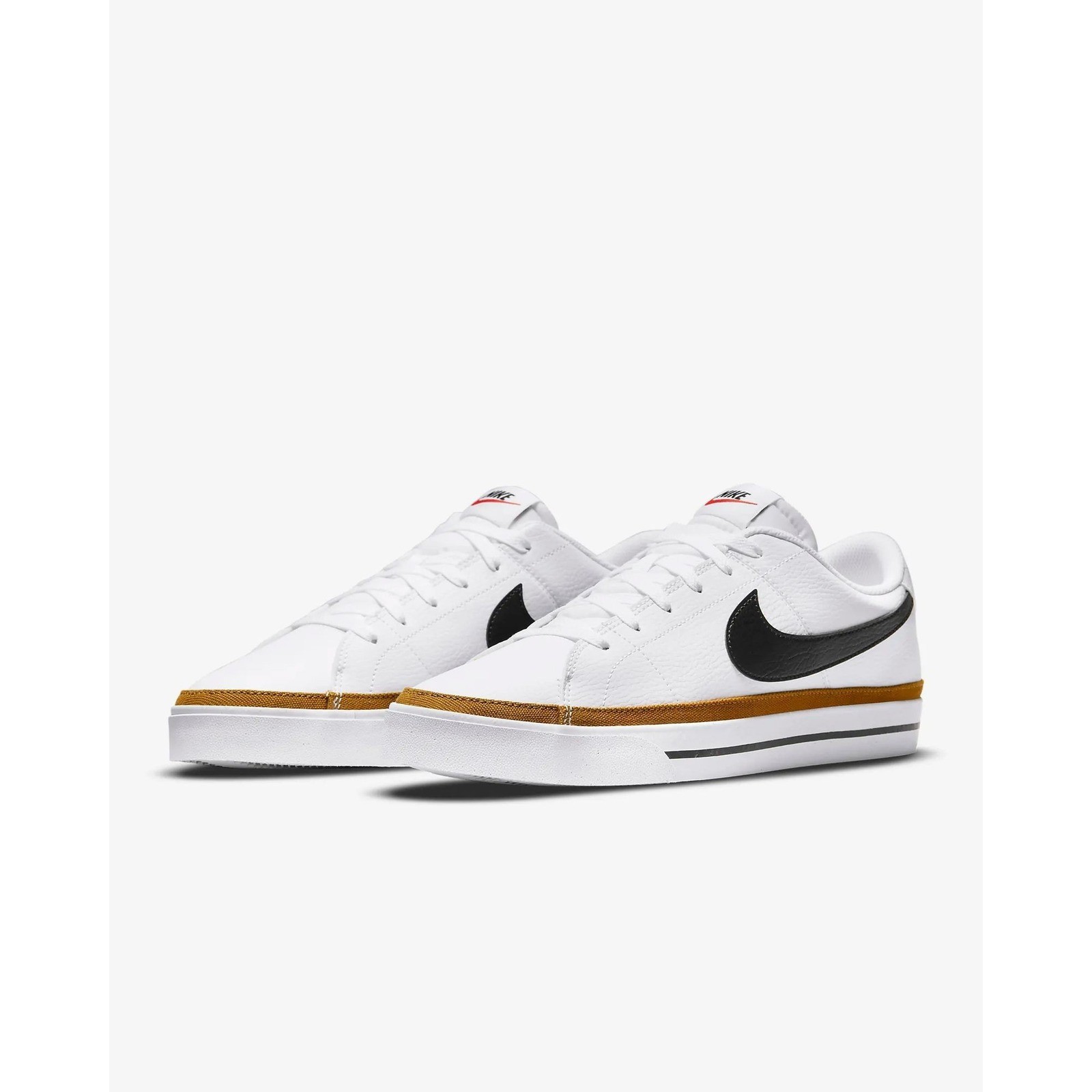 Nike Court Legacy Men's Shoes White Gold Sneakers DH3162-101 Size 9 - View 4