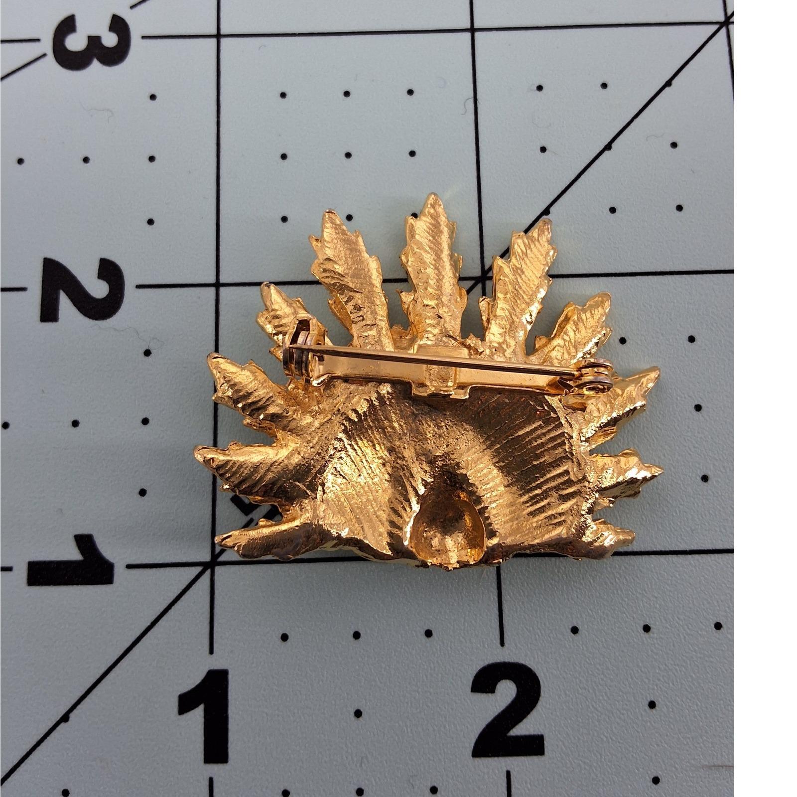 Gold Tone Peacock Brooch Pin 1-Inch Elegant Bird Jewelry Accessory