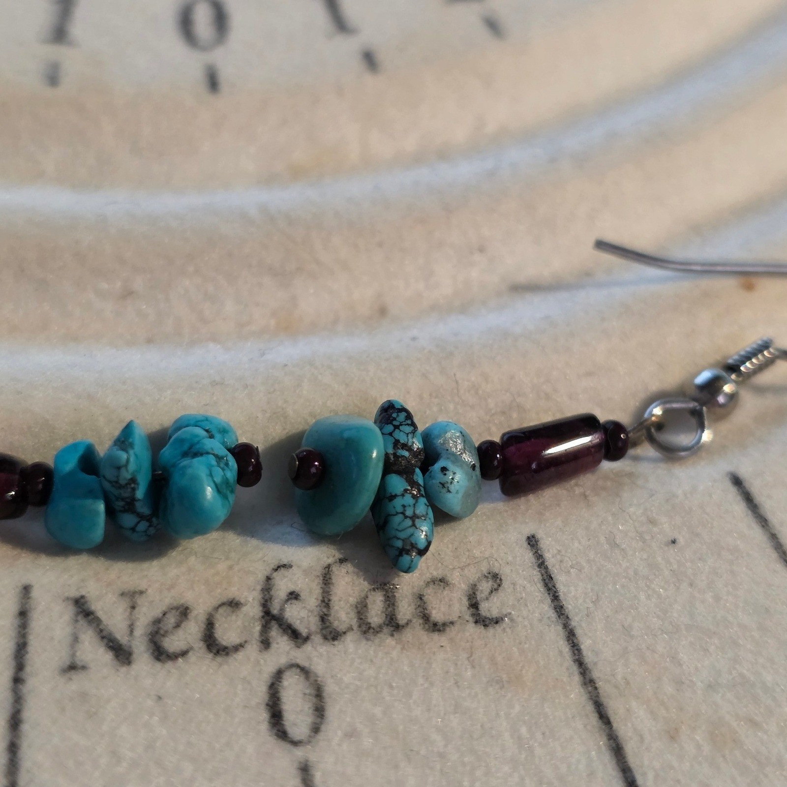Handmade Turquoise Beaded Dangle Drop Earrings 1" Boho