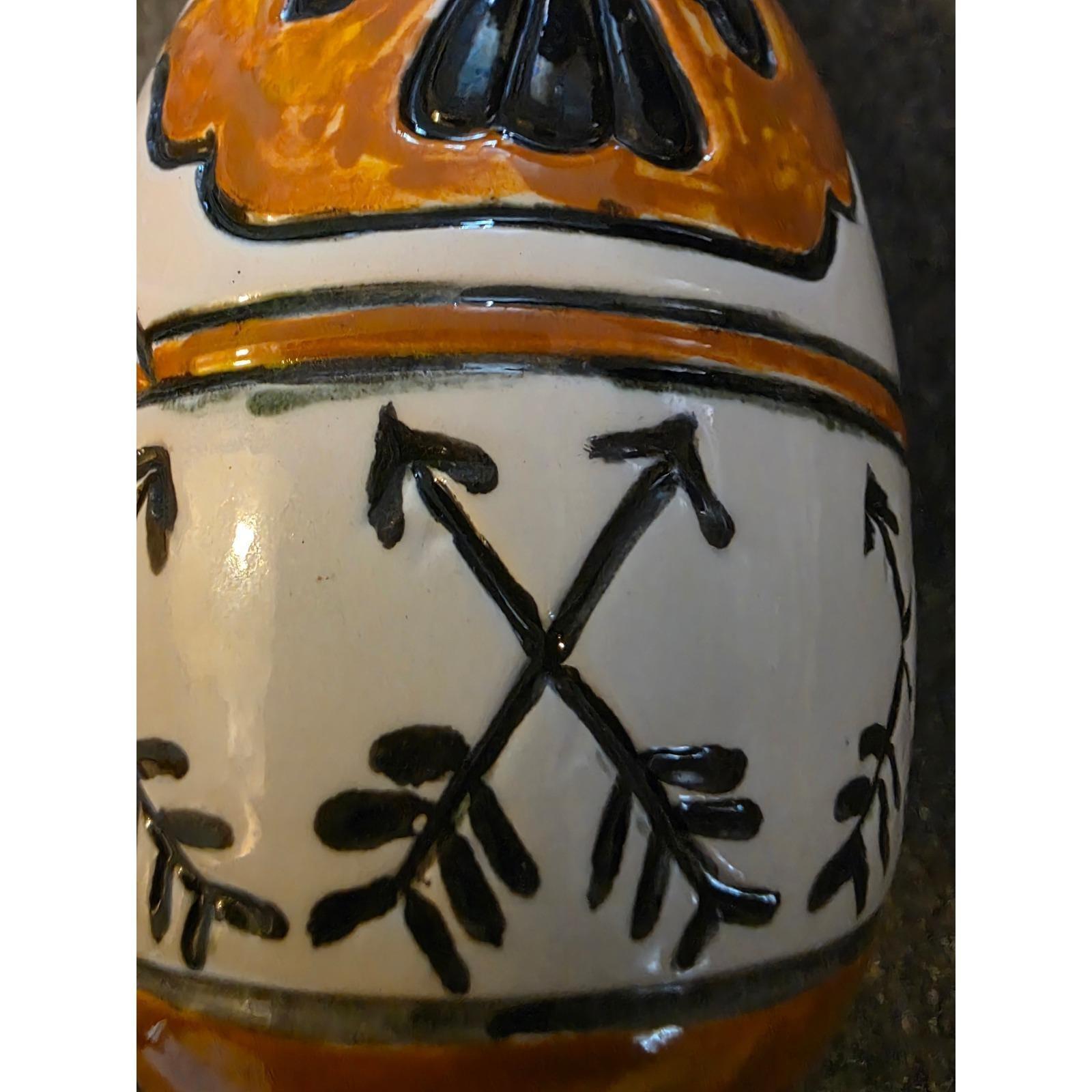 Vintage 1983 O.L. Konrad Studio Pottery Southwestern Thunderbird Vase 8.5" - View 5