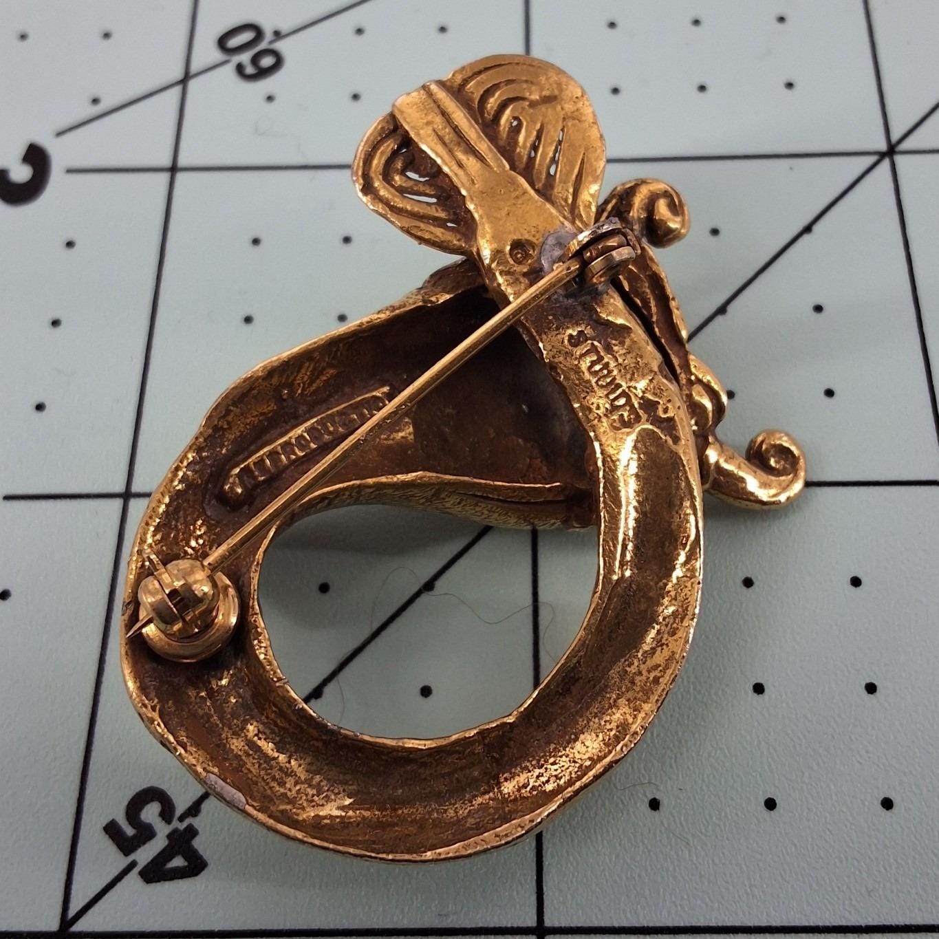 Art Studio Reproduction Gold Fish Brooch Pin 2" - Read Flaws - View 3