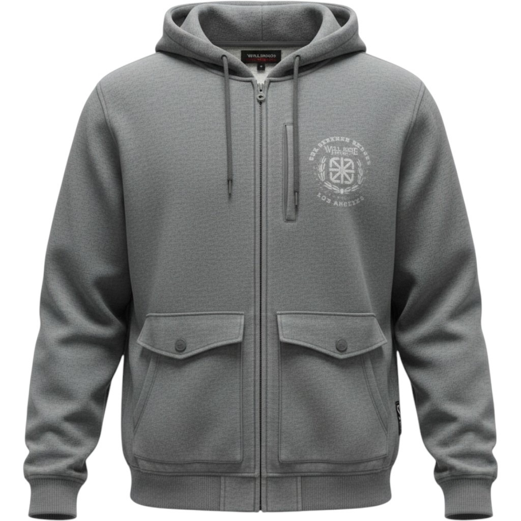 Seventh Letter Will Rise Dynasty Full Zip Sweatshirt Mens 2XL Gray Streetwear