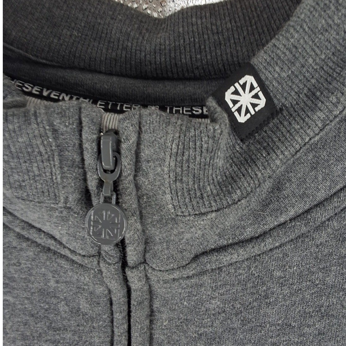 Seventh Letter Will Rise Dynasty Full Zip Sweatshirt Mens 2XL Gray Streetwear - View 4