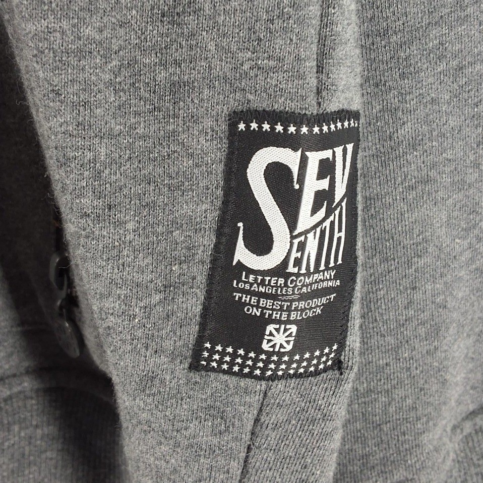 Seventh Letter Will Rise Dynasty Full Zip Sweatshirt Mens 2XL Gray Streetwear - View 7