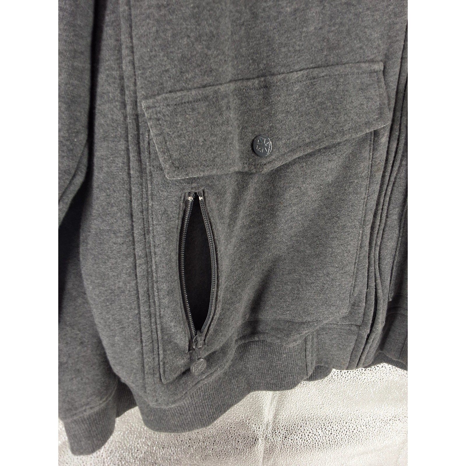 Seventh Letter Will Rise Dynasty Full Zip Sweatshirt Mens 2XL Gray Streetwear - View 9