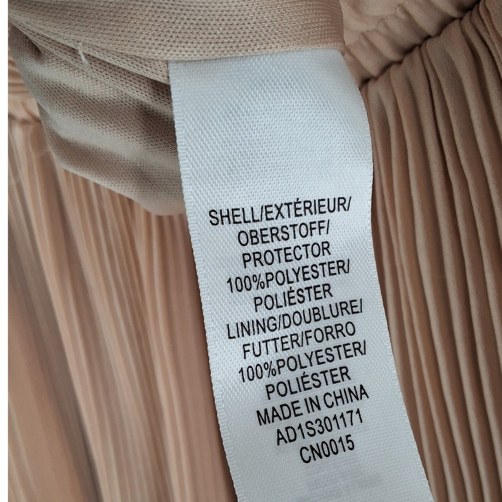 Blush Pink Pleated Midi Skirt Lace Trim Accordion Lined M