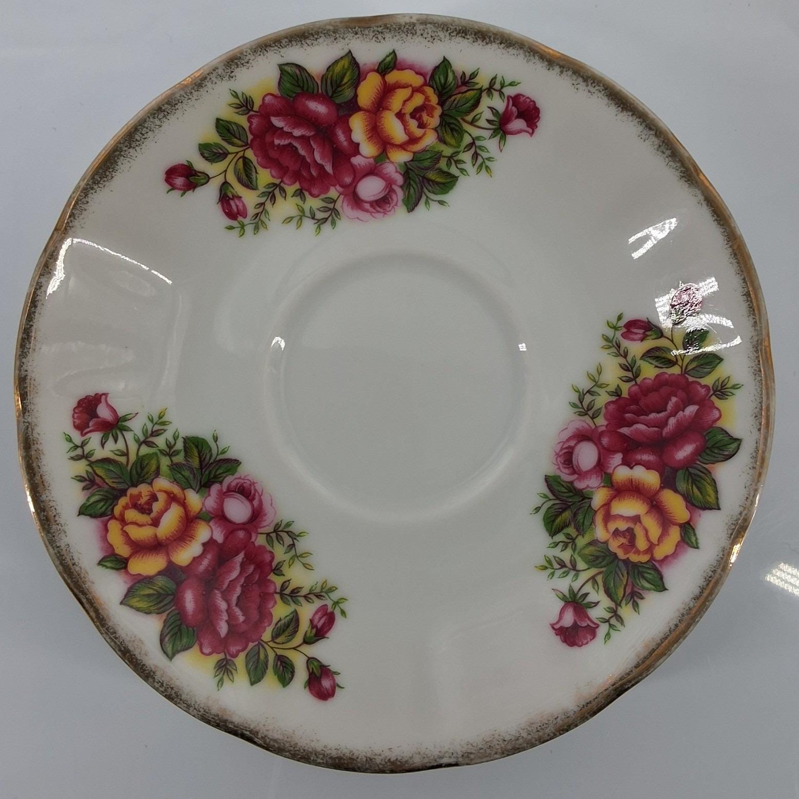 Vintage Robinson Design Group English Garden Teacup Saucer Set Floral Bavaria - View 3