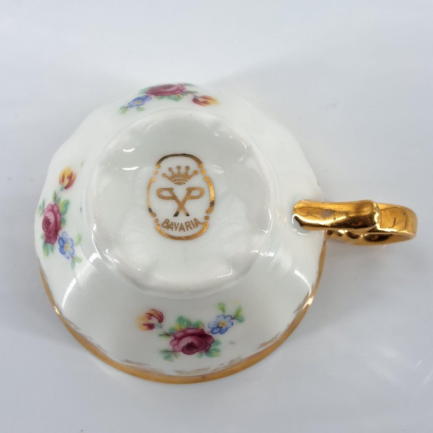 Vintage Robinson Design Group English Garden Teacup Saucer Set Floral Bavaria - View 6