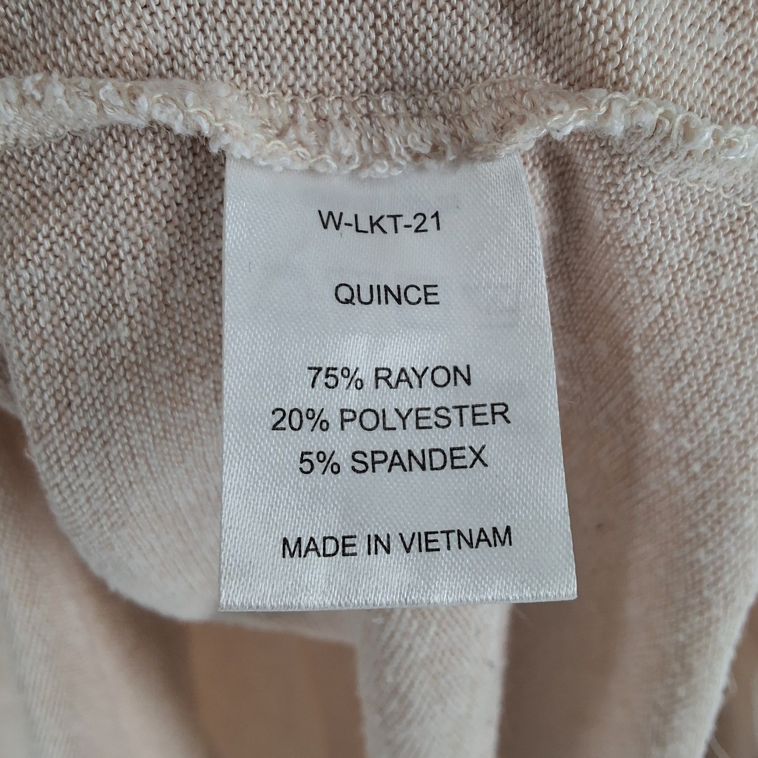 Quince Oatmeal Brushed Long Sleeve Lounge Tee Beige Drop Shoulder Knit Top L - View 3