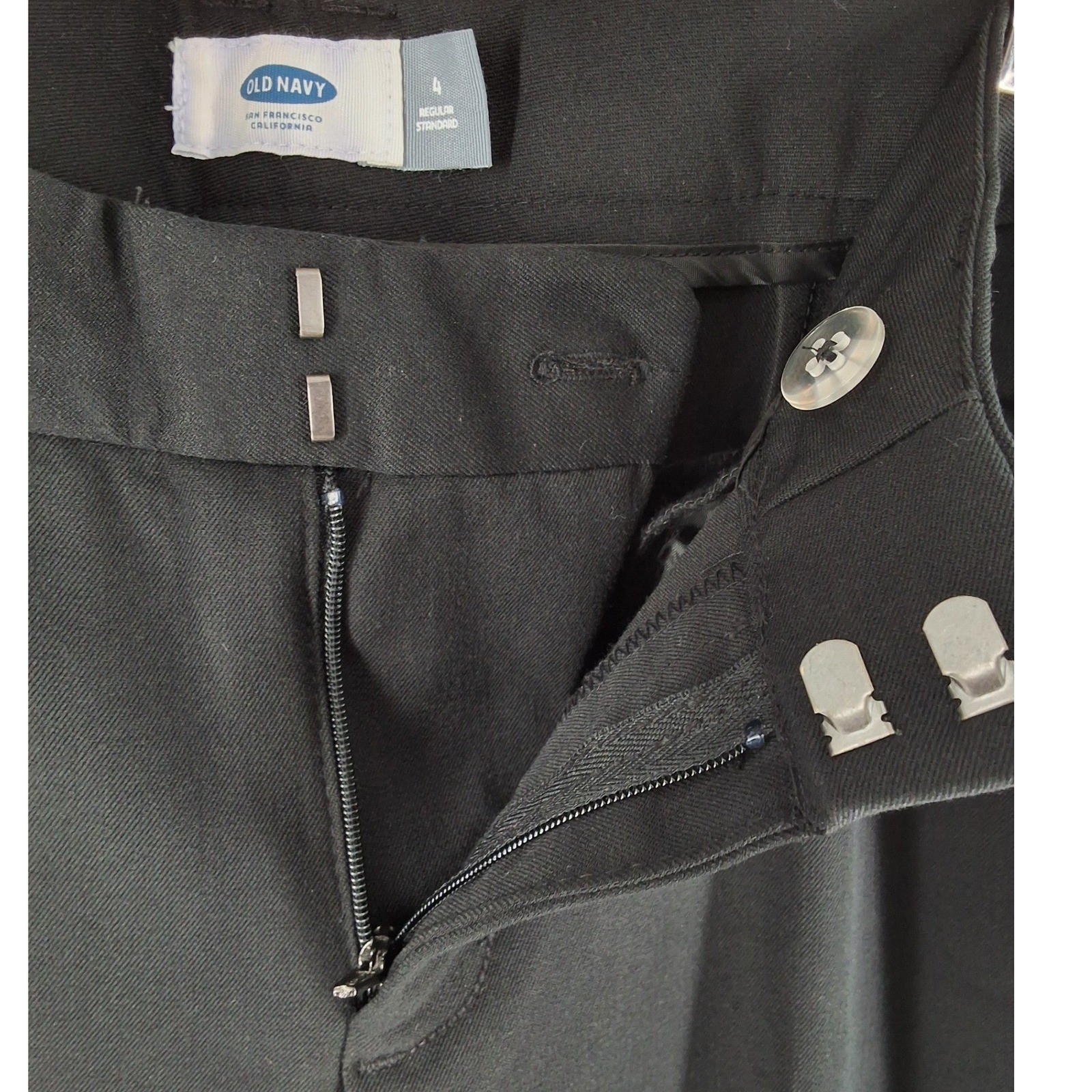 Old Navy Harper Trouser Pants Womens 4 Black Straight Leg Career Office Slacks - View 6