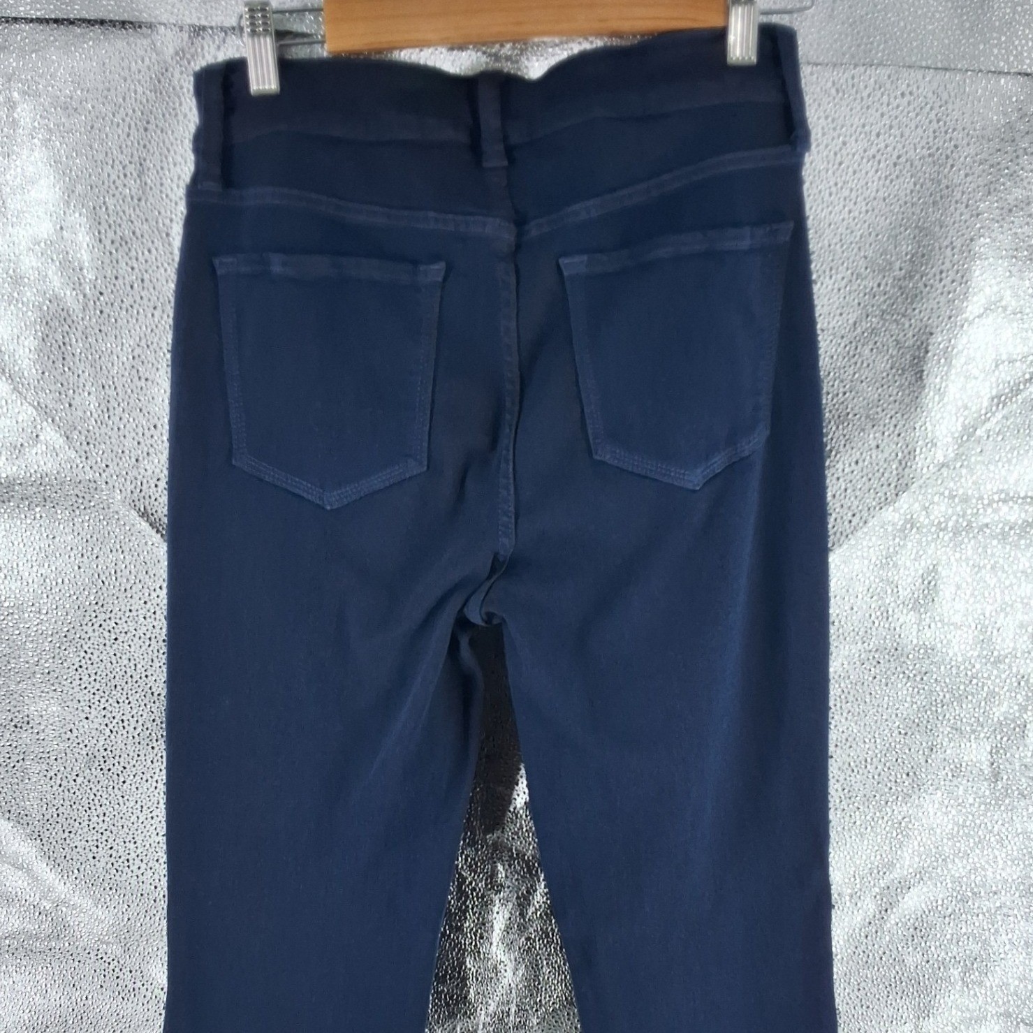 NYDJ Marilyn Straight Leg Jeans Navy Blue Lift Tuck Stretch Denim Womens Size 8 - View 3