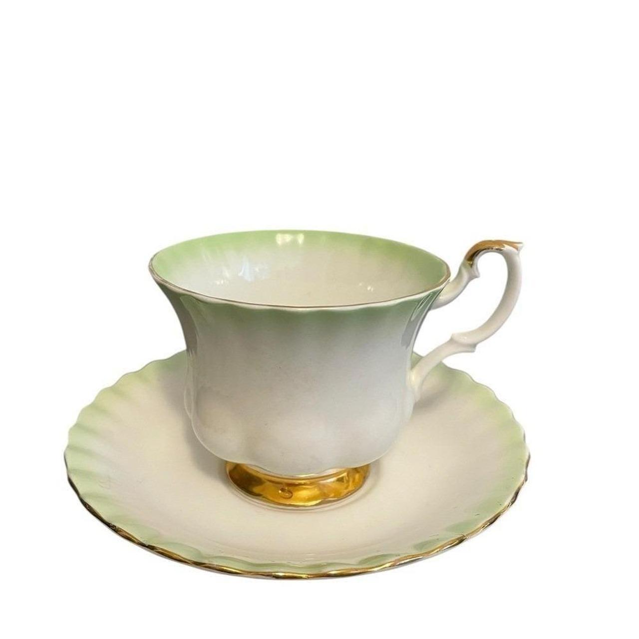 Vintage Roslyn Fine Bone China Tea Cup Saucer Set Blue Gold Gilt England - View 15