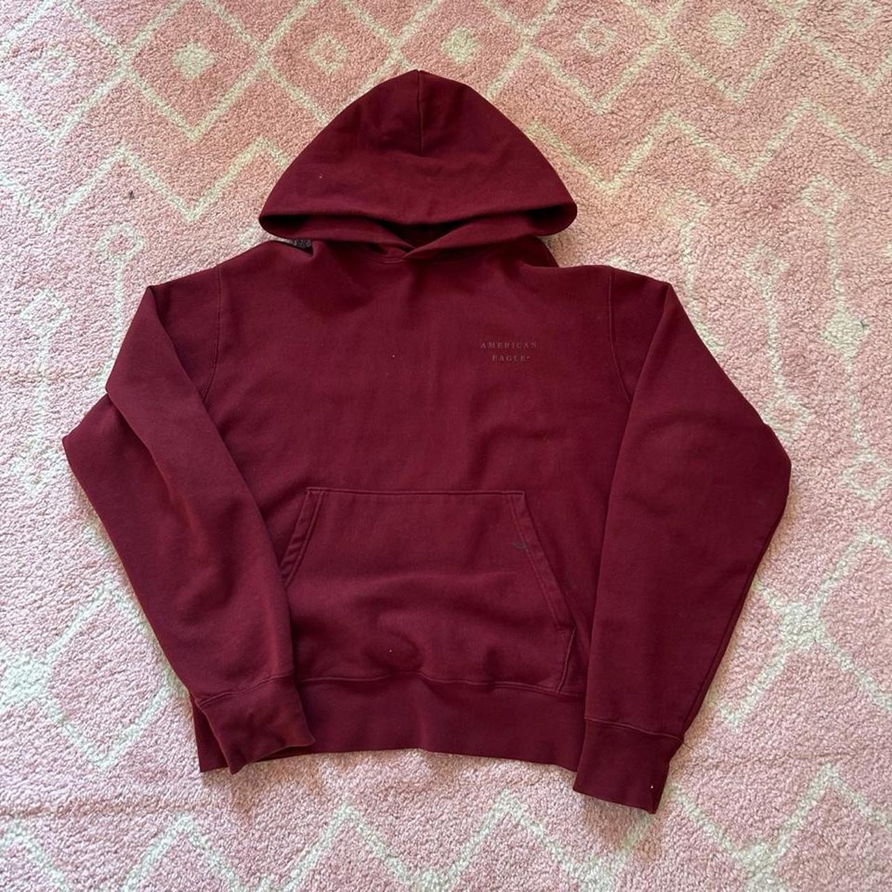 Arizona Jean Co Mens Hoodie L Burgundy Red Pullover Fleece Sweatshirt - View 11