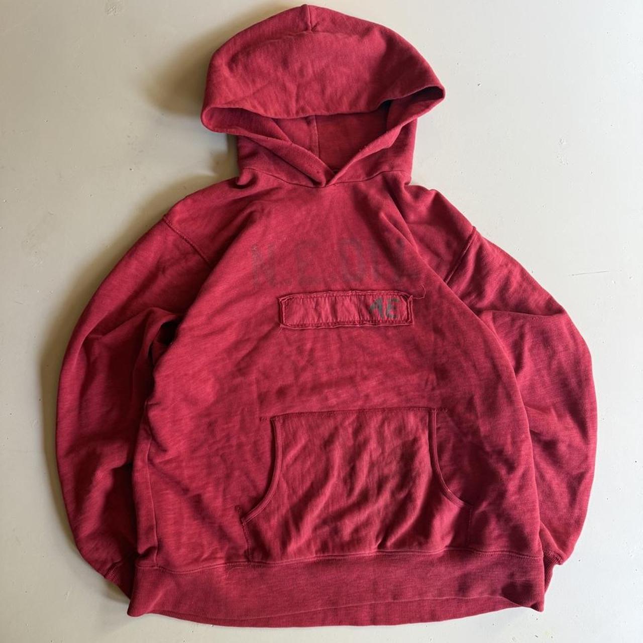 Arizona Jean Co Mens Hoodie L Burgundy Red Pullover Fleece Sweatshirt - View 12