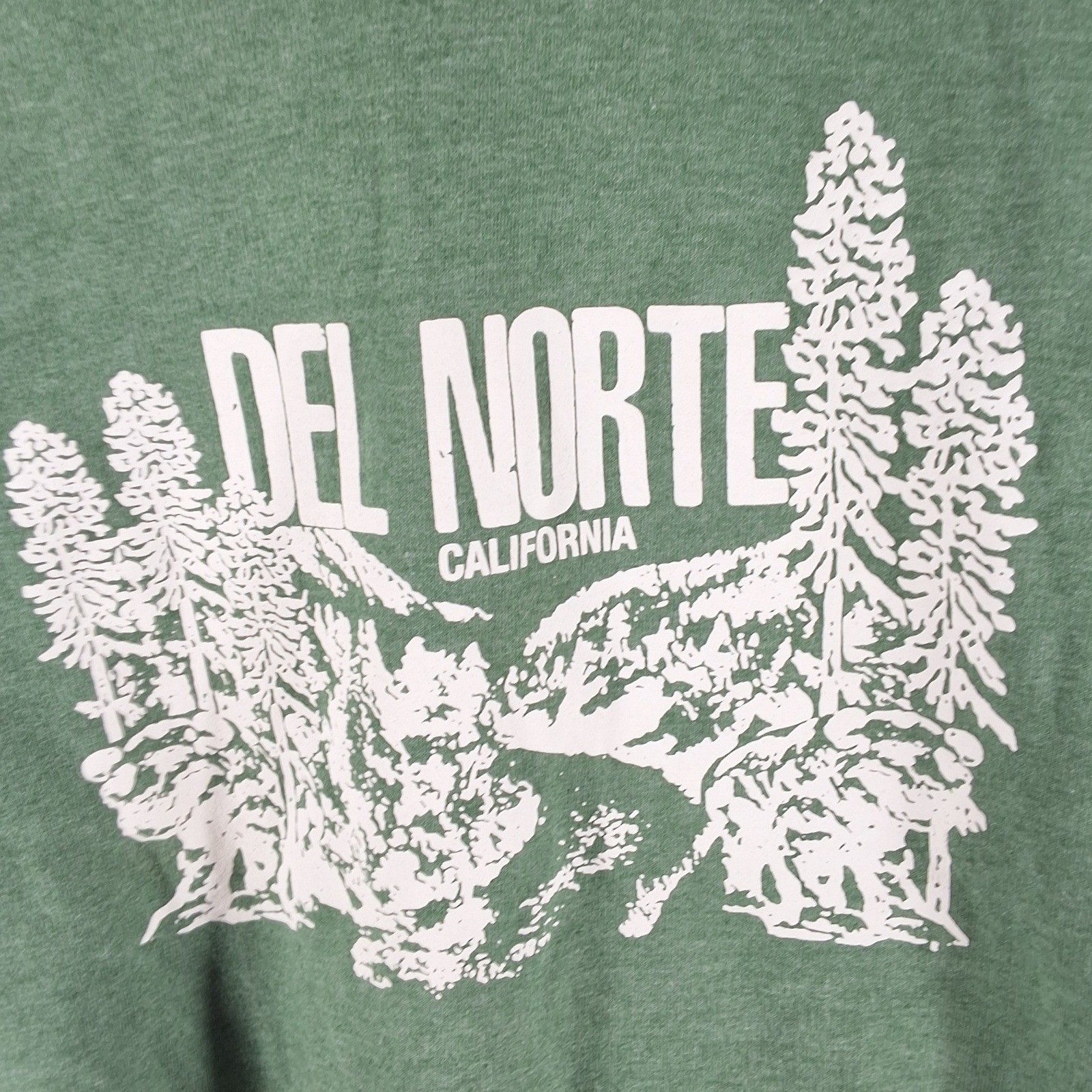 Gildan Heavy Blend Del Norte California Green Hoodie Redwood Graphic Fleece M
