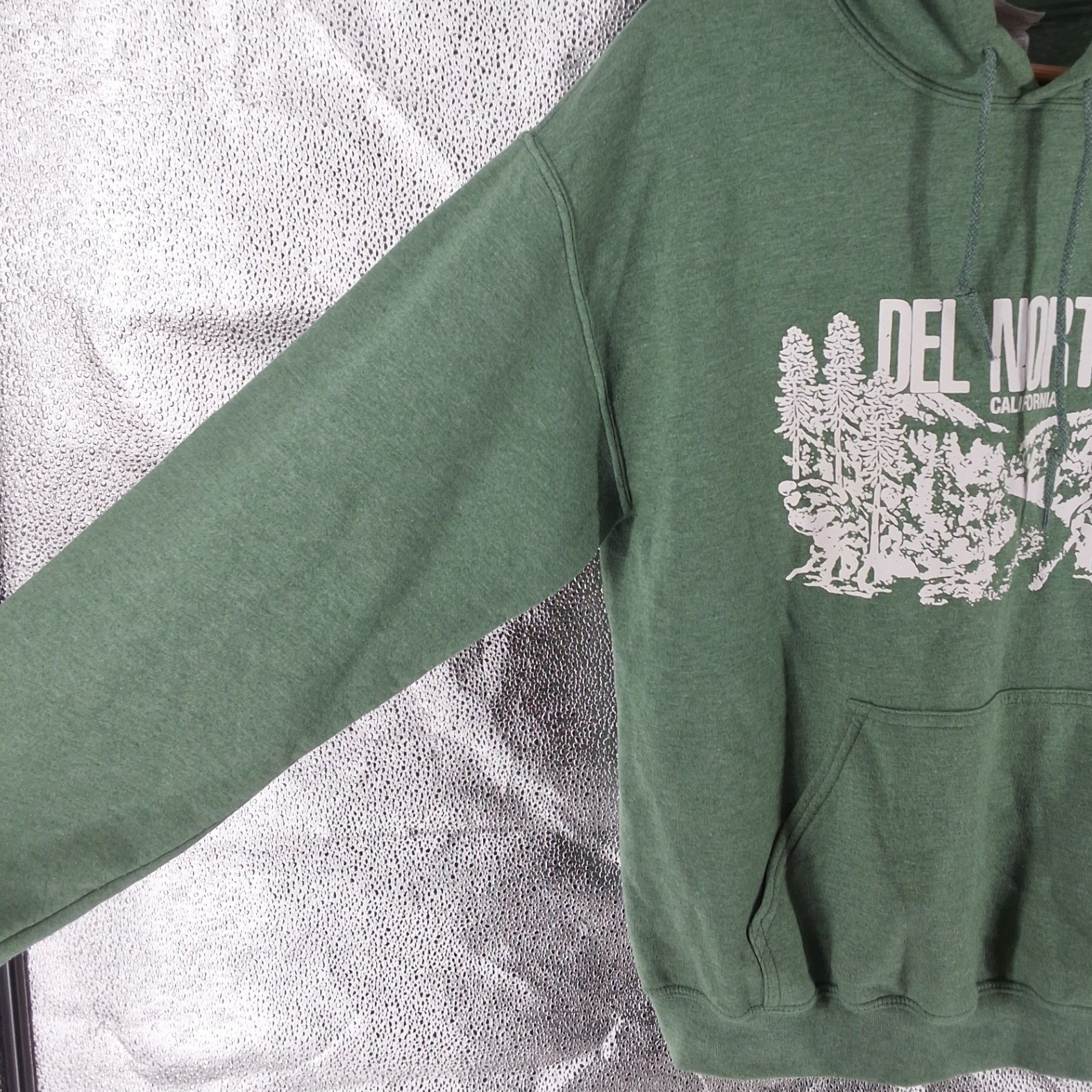 Gildan Heavy Blend Del Norte California Green Hoodie Redwood Graphic Fleece M - View 5