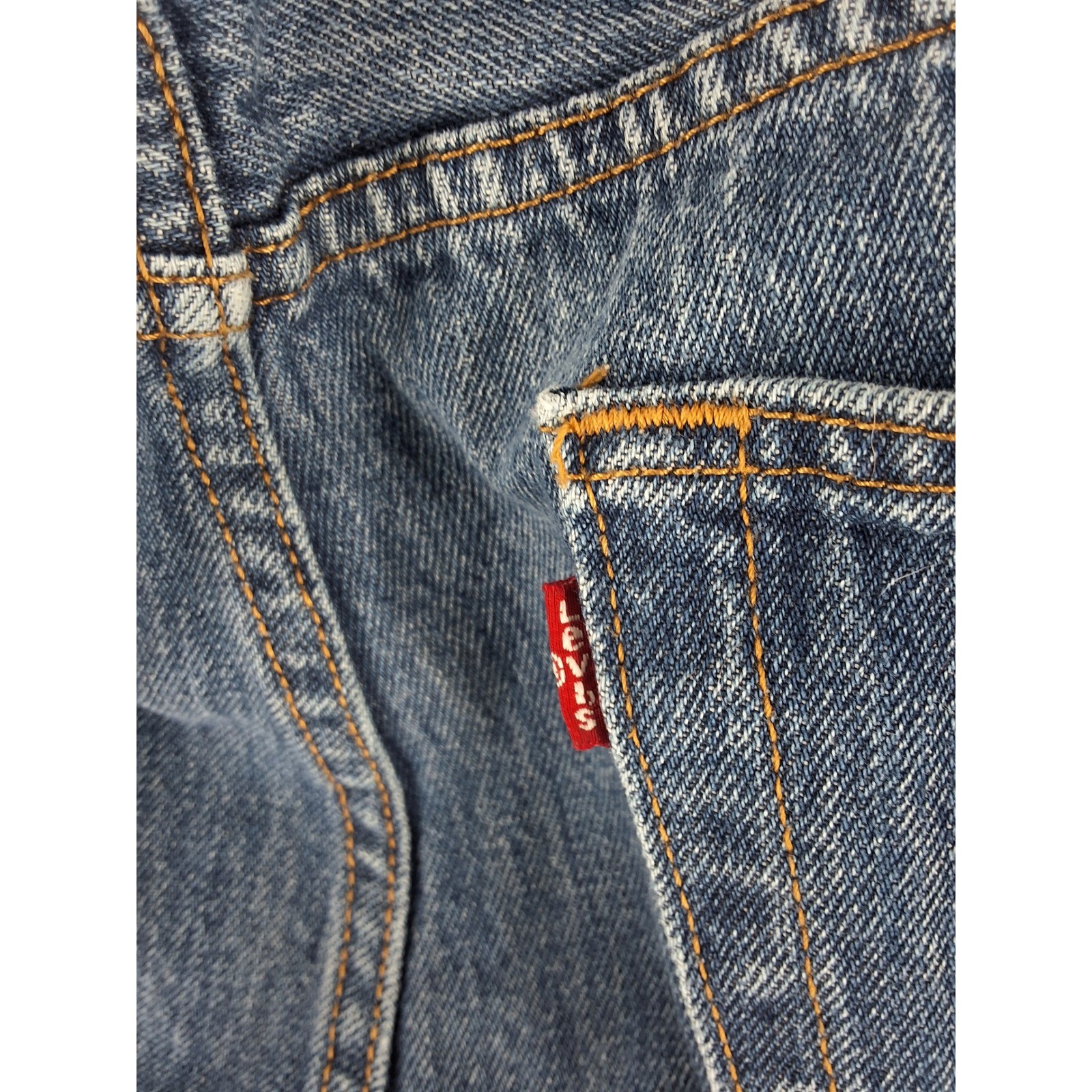 Levis 501 Original Fit Mens Jeans W42 L30 Medium Wash Blue Button Fly Straight - View 5