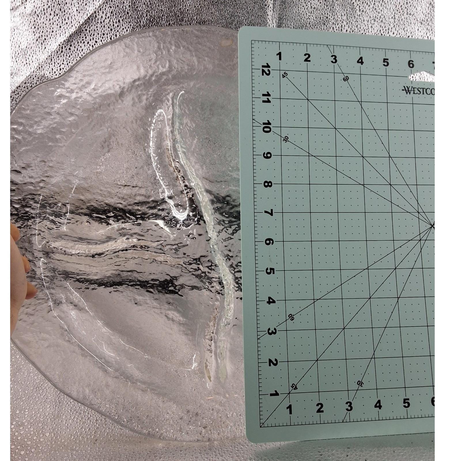 Uno Westerberg Sweden Ice Glass Divided Platter 3 Section MCM - View 5