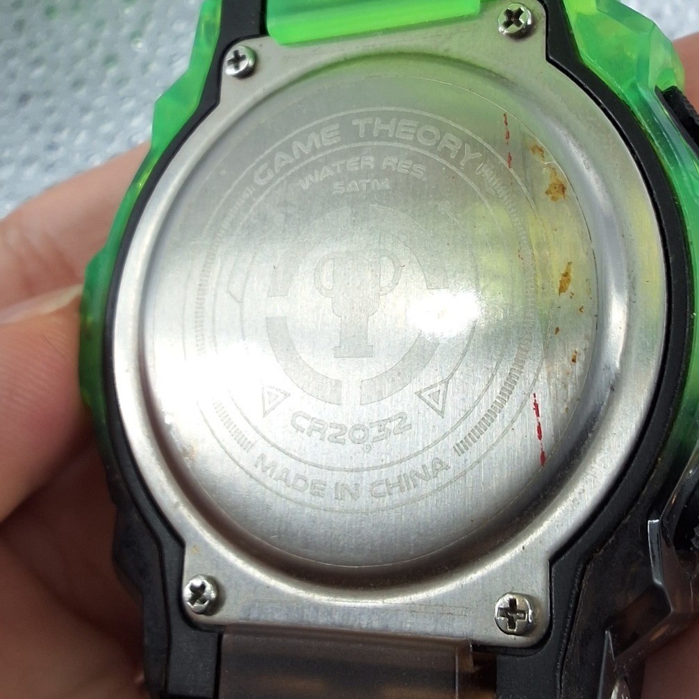 Game Theory Radioactive Digital Watch Neon Green Translucent Chronograph Box Tin - View 7