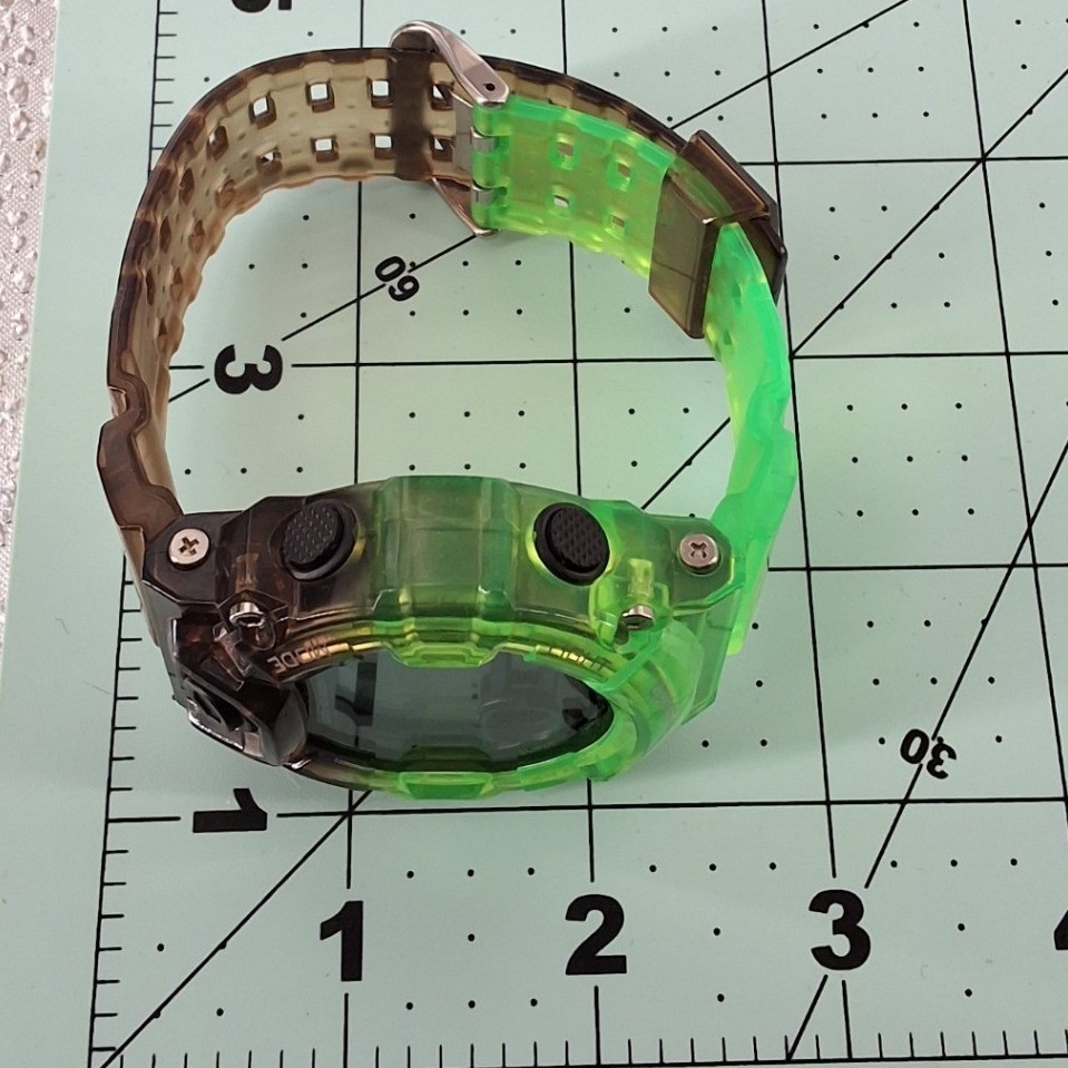 Game Theory Radioactive Digital Watch Neon Green Translucent Chronograph Box Tin - View 9
