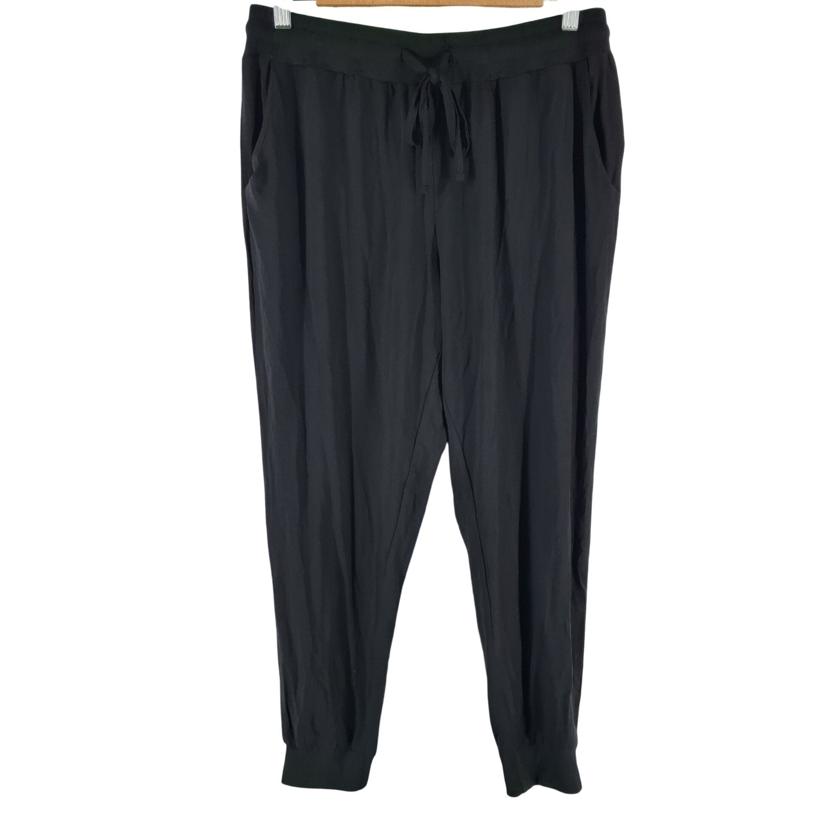 Quince Black Joggers Drawstring Elastic Waist Pants Small NEW - View 4
