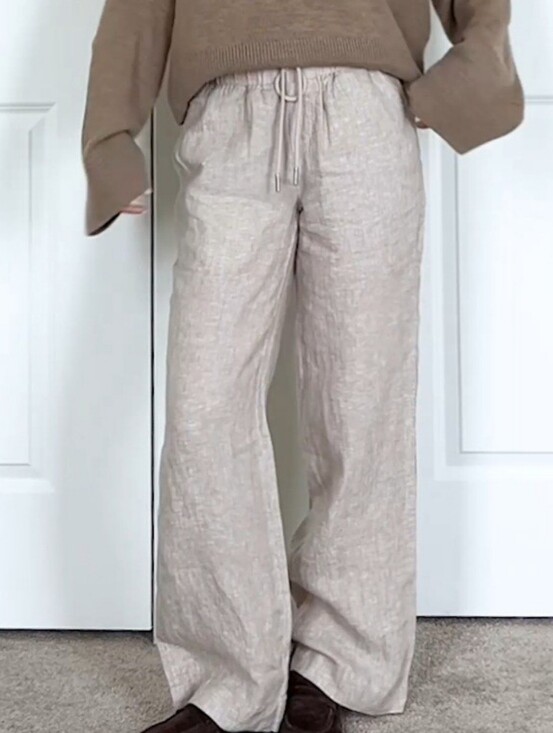 Quince Navy Blue Tencel Jersey Wide Leg Pants High Waisted Pockets NWT Medium - View 12
