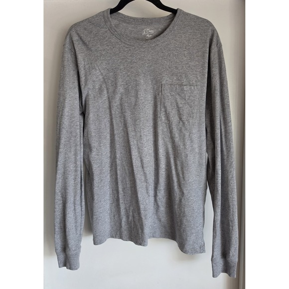 J.Crew Painter Slub Cotton Boatneck Tee White Long Sleeve Top L - View 9