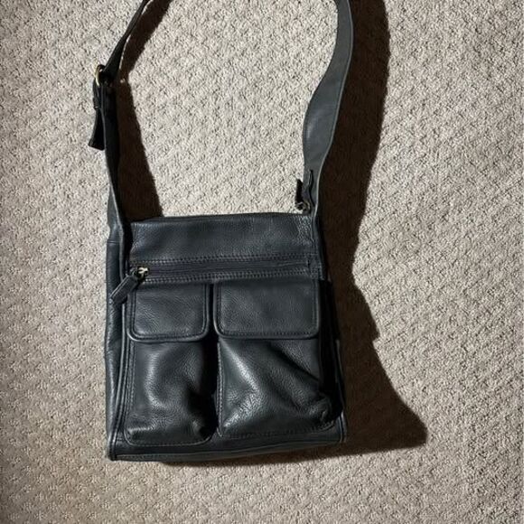 VTG Fossil Classic 75082 Metallic Gold Leather Crescent Hobo Shoulder Bag - View 19