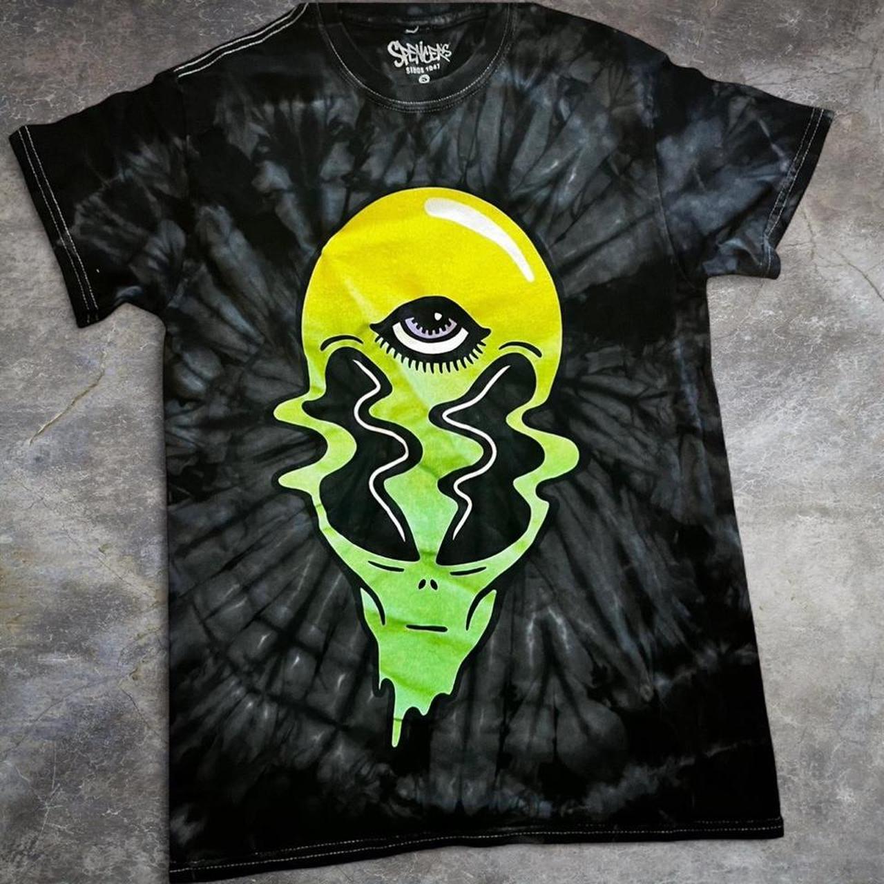 Eighty Eight Brand Get Weird Alien Skeleton Skateboard Graphic Tee Black S - View 5